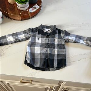 Kids Plaid Shirt - Black and White
